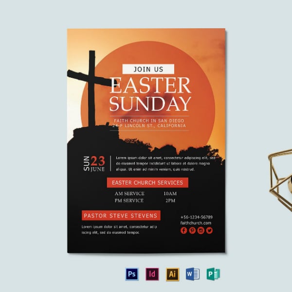 easter church services flyer example
