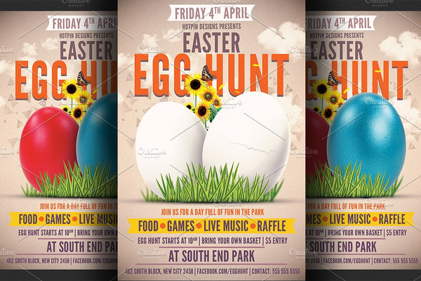 easter egg hunt flyer template