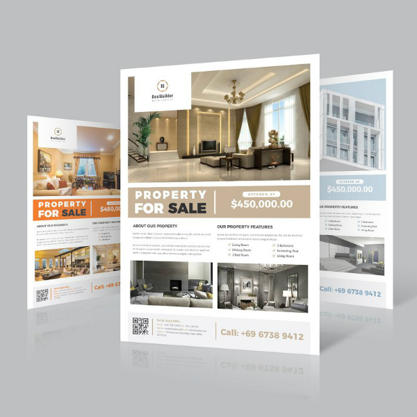 editable real estate flyer layout