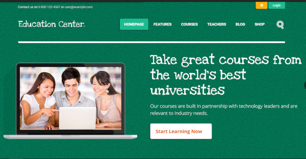 education center course builder wordpress theme