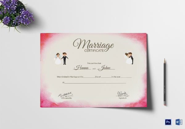 elegant wedding certificate template
