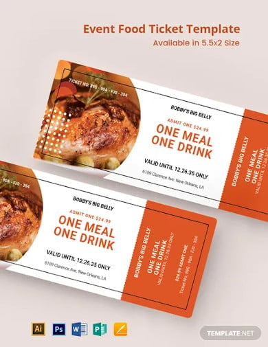 event food ticket template