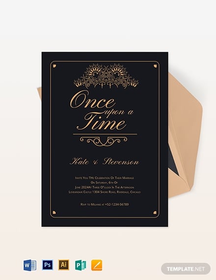 fairytale inspired wedding invitation layout