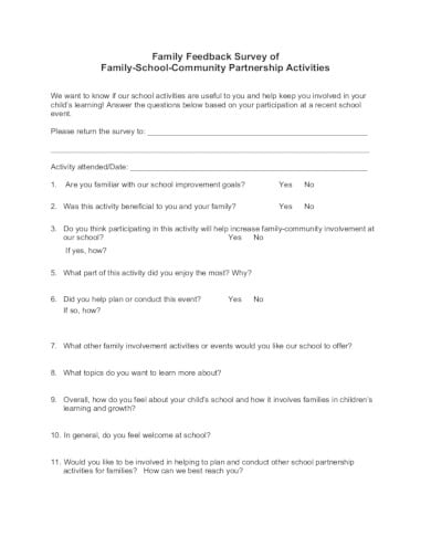 family feedback survey