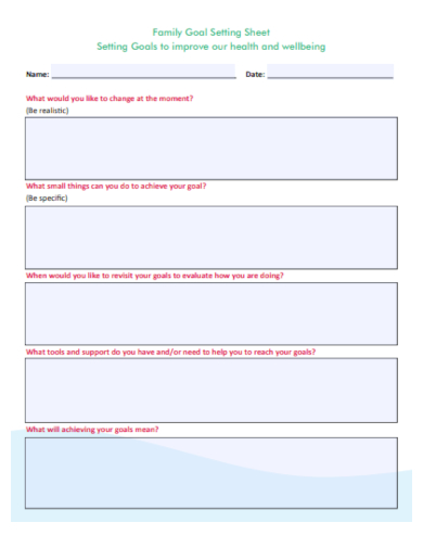 18+ Goal Sheet Templates - Google Docs, MS Word, Pages Google Sheets ...