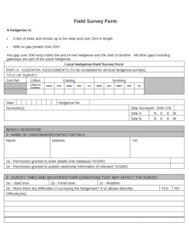 field survey form example