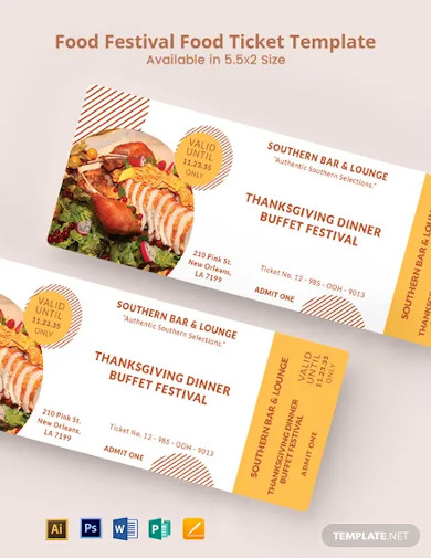 food festival food ticket template