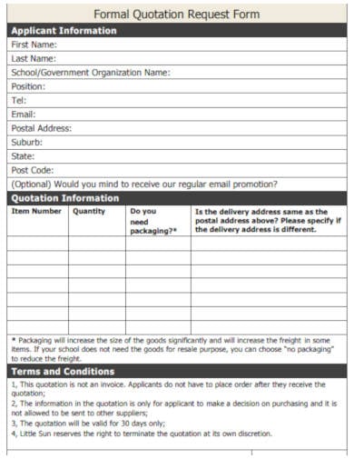 formal-quotation-request-form
