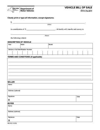 formal vehicle bill of sale template