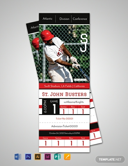 free baseball admission ticket template 440x570