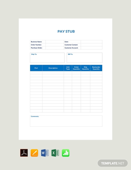 free basic pay stub template 440x570