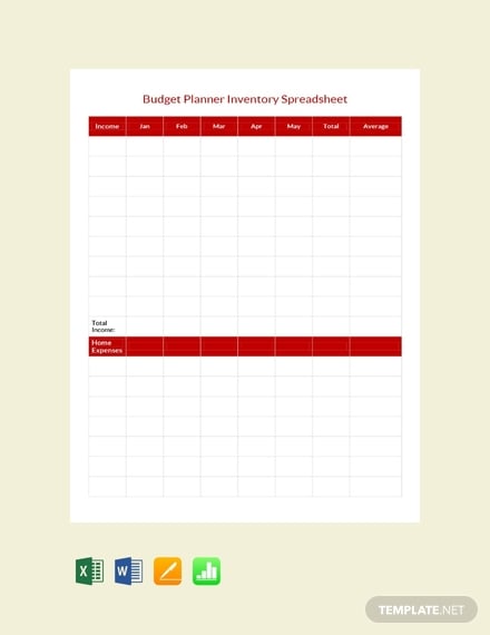 free budget planner inventory spreadsheet template 440x570