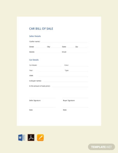 free-car-bill-of-sale-template