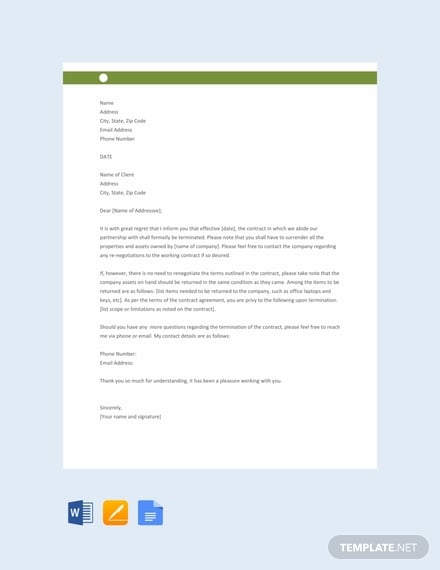 free contract termination letter template 440x570 11
