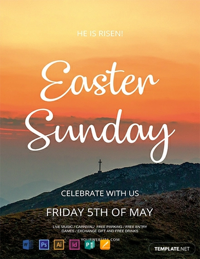 free creative easter sunday flyer template