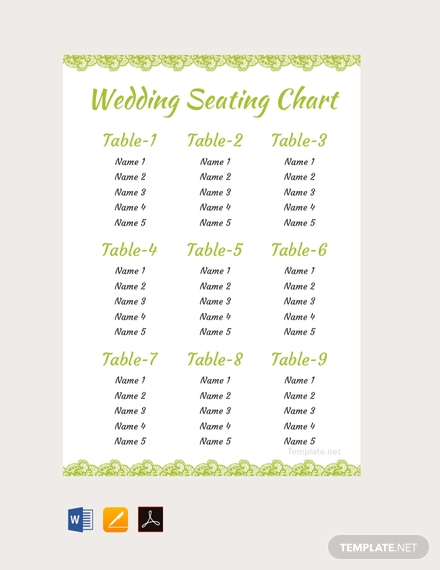 free elegant wedding seating chart template 440x570