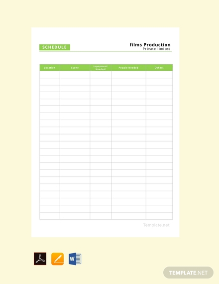 free film production schedule template 440x570