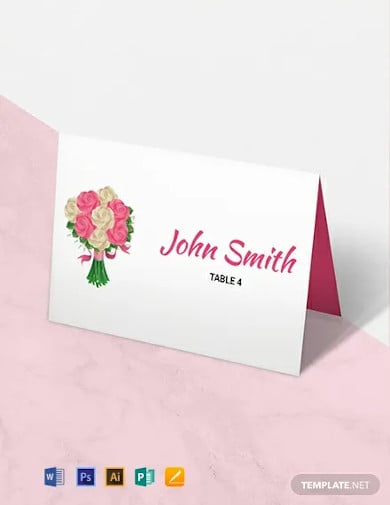 free floral wedding place card template