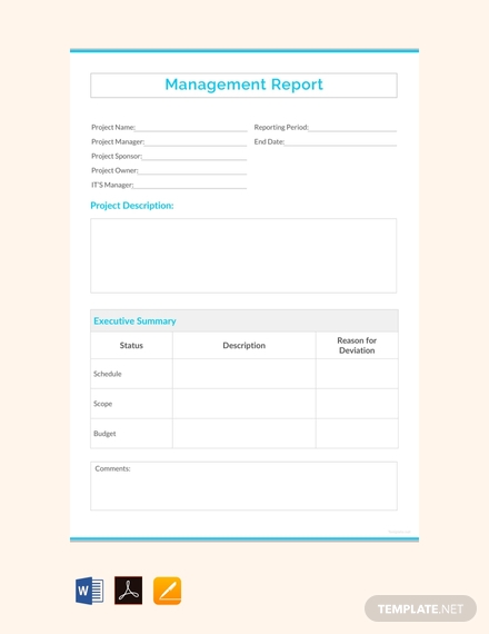 free management report sample template 440x570