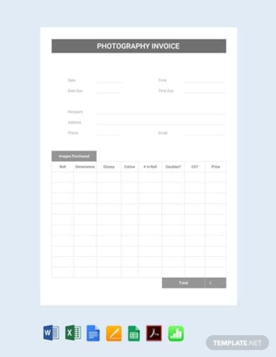free photography invoice template