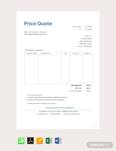free-price-quotation-template