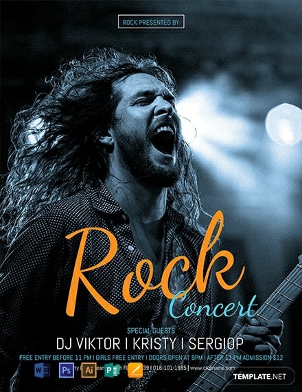 free rock concert flyer template 440x570