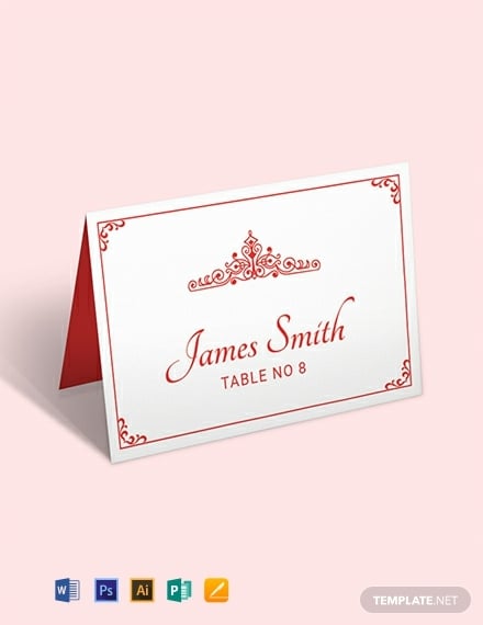 free vintage wedding place card template 440x570