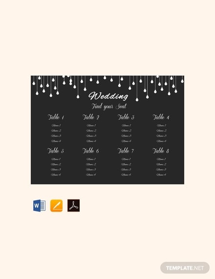 free wedding table seating chart template 440x570