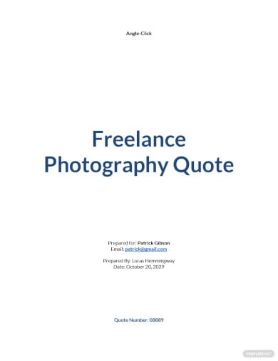 freelance photography quotation template