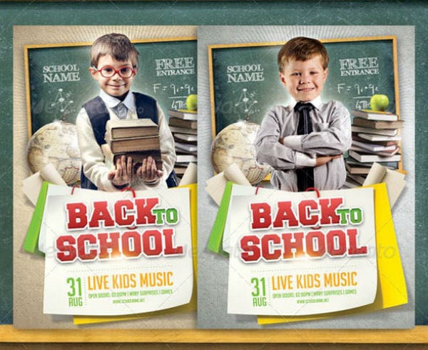fun back to school flyer template