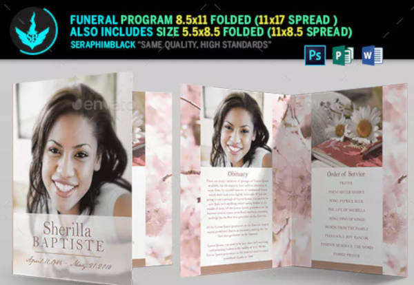 funeral booklet template in psd