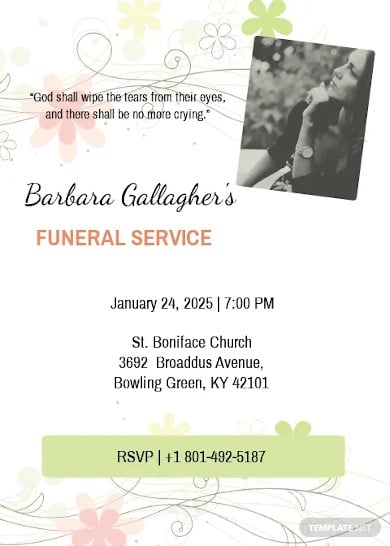 funeral program invitation card