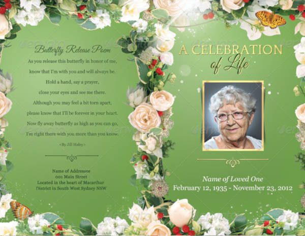 funeral program template in psd