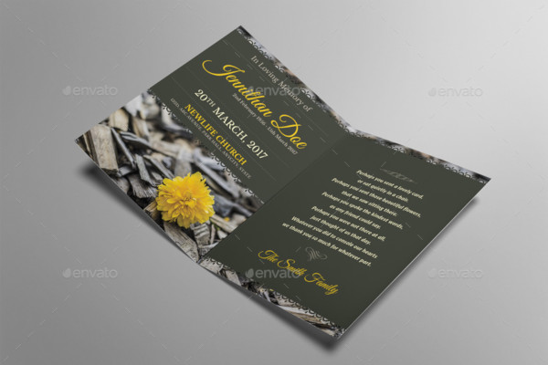 funeral thank you card in psd