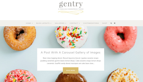 gentry customize various elements wordpress theme
