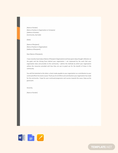 8+ Non-Profit Donation Letter Templates in Google Docs | Word | Pages | PDF