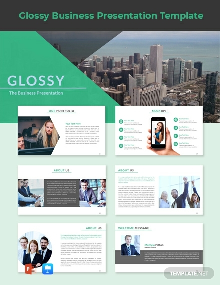 glossy business powerpoint presentation example