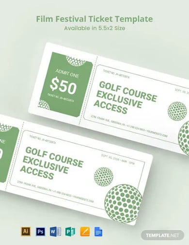golf raffle ticket template