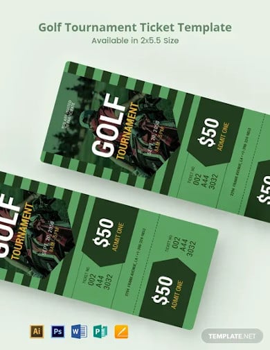 golf tournament ticket template