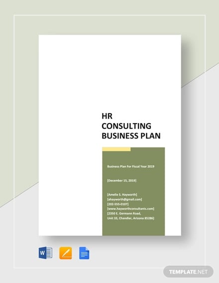 hr consulting business plan template