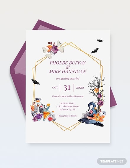 halloween theme wedding invitation format