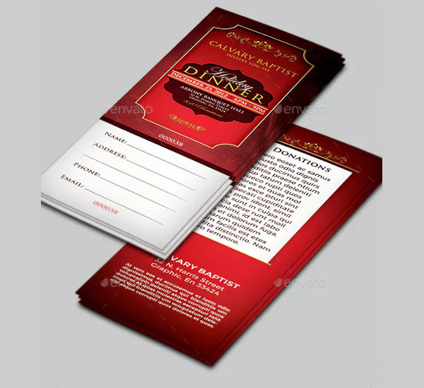 holiday dinner ticket template