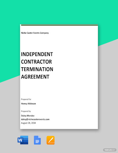 independent contractor termination agreement template