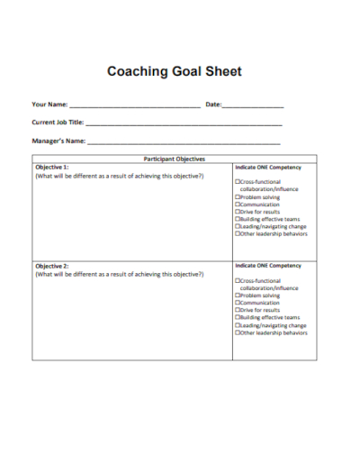 18+ Goal Sheet Templates - Google Docs, MS Word, Pages Google Sheets ...