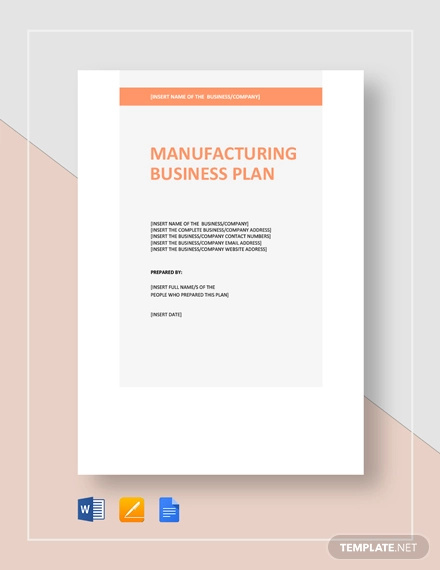manufacturing business plans examples