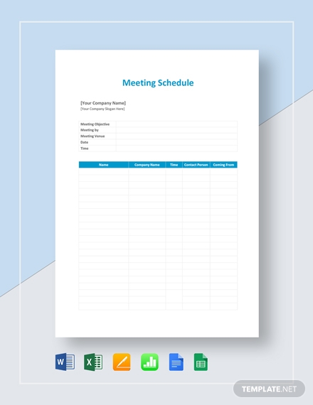 22 Meeting Schedule Templates Docs Excel Pdf Free Premium Templates