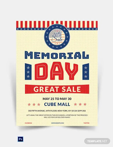 memorial day sale poster template
