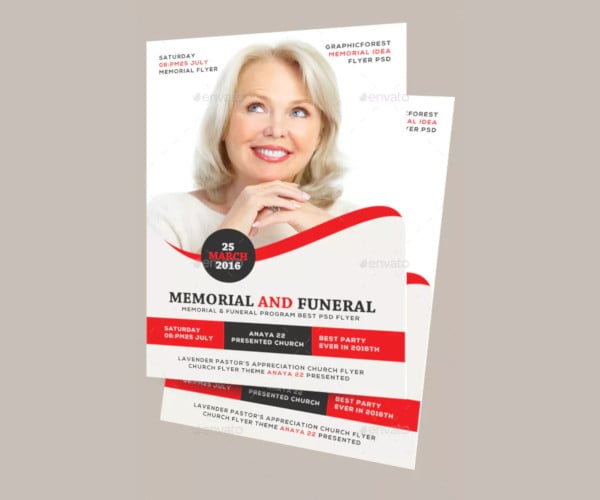 memorial and funeral program flyer
