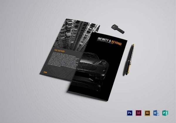 modern car rental brochure template