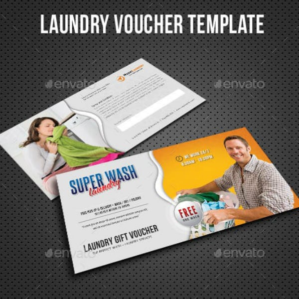 modern laundry cleaning voucher design